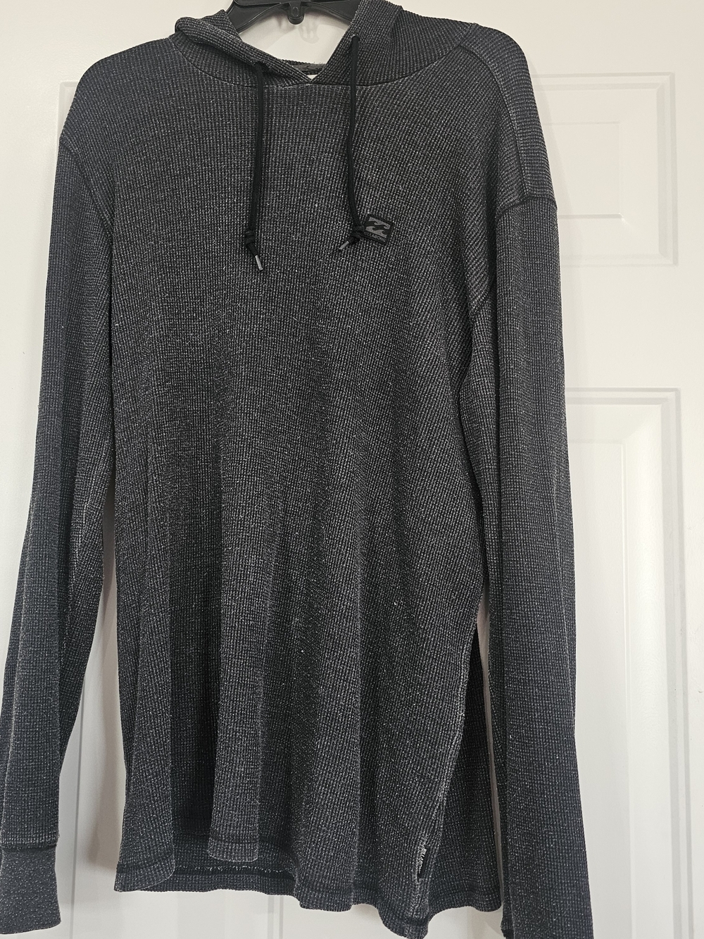 Billabong Dark Gray Ribbed Hooded Pullover Size Large {Bx26}